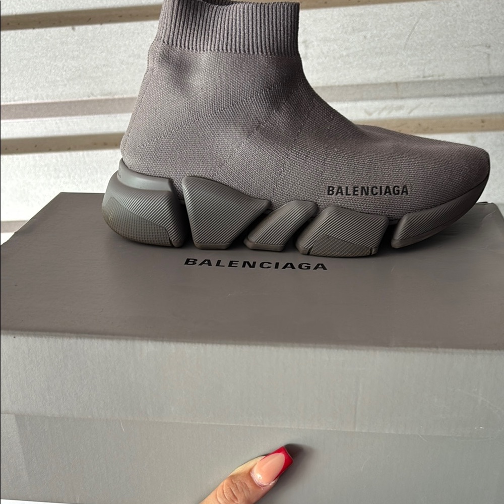 Balenciaga Women's Gray Sock Sneakers